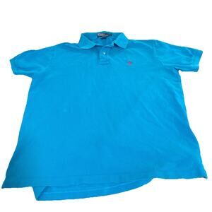Polo Ralph Lauren Blue Cotton Polo Short Sleeve Shirt Men's Large